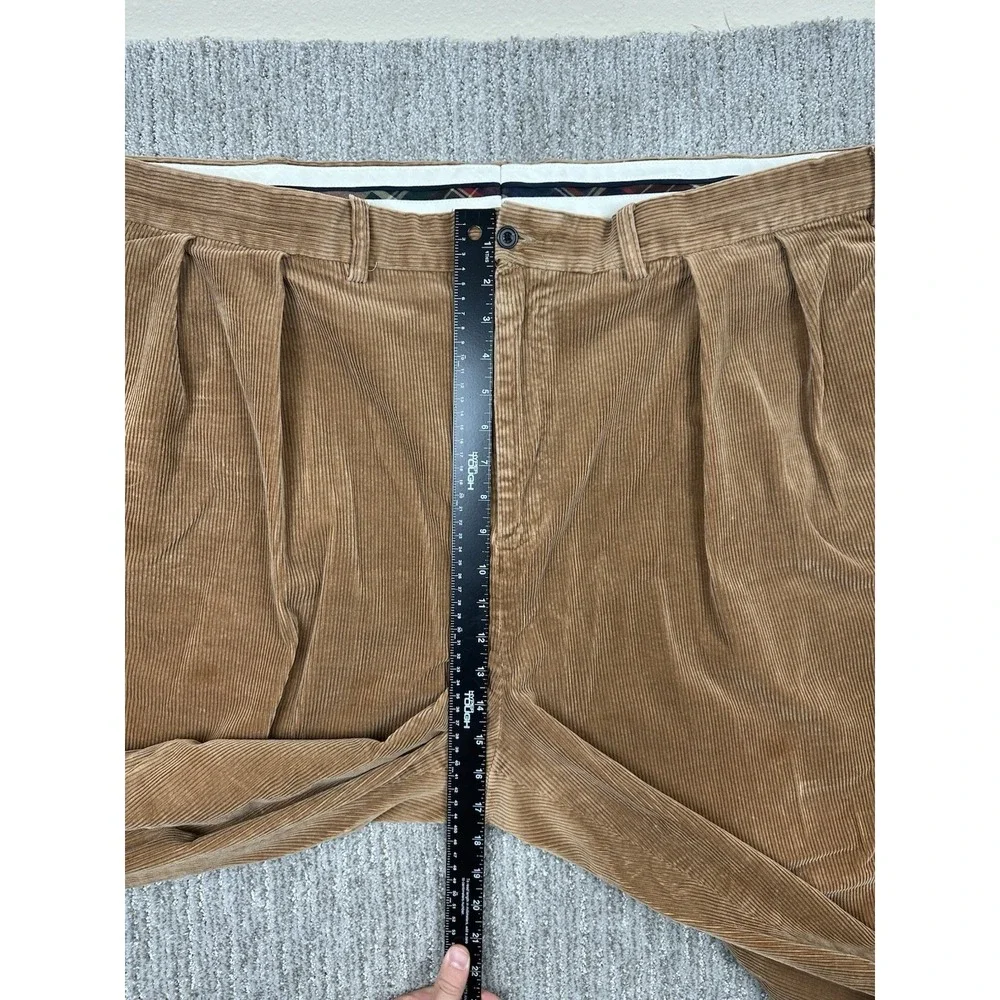 Vtg Polo Ralph Lauren Big Andrew Pants 50Bx30 Brown Corduroy Pleated Classy
